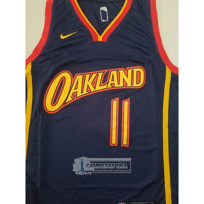 Camiseta Golden State Warriors Klay Thompson NO 11 Ciudad 2020-21 Negro